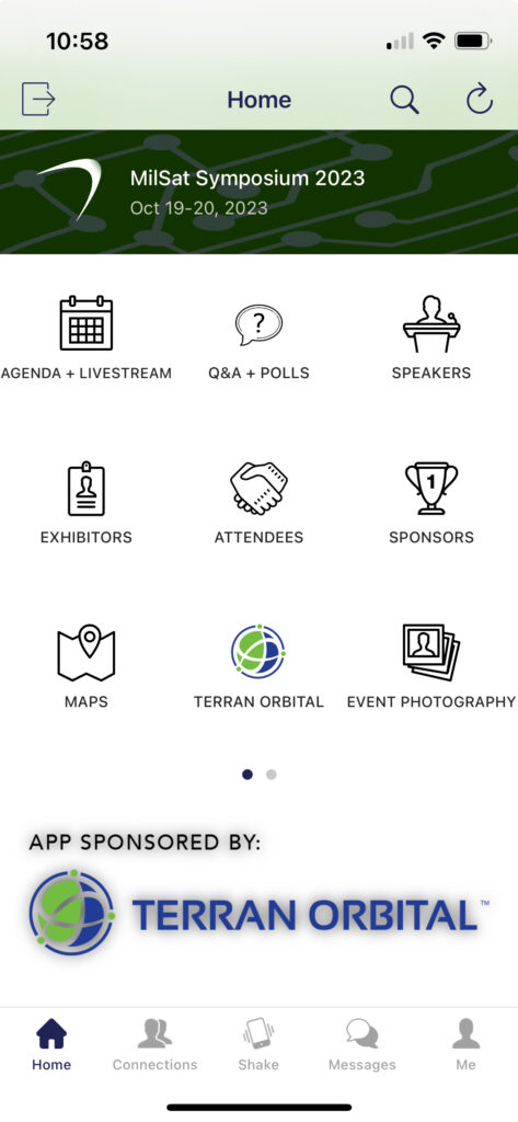 An older SatNews event showing in the app